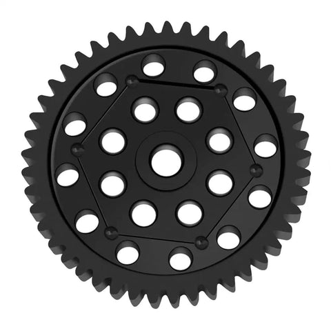 Metal 45T Mod 0.8 Spur Gear Upgrade For TRX 4 And TRX 6 RC Crawlers, black alloy gear with multiple holes for torque and control