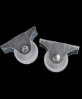 Heavy Duty 360° Swivel Caster Wheel, Silent Wear-Resistant Rubber, Locking Brake, Flat Top Plate for Carts, Shelves & Workbenches close-up view