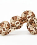 Flexi-Cubus 2.0 Octasphere Puzzle 3D Mechanical Wooden Model, Steampunk Skeleton Cube Brain Teaser For Adults And Teens, A Mind-Bending Epic Gift That Lets Eight Spheres Roll And Unfold In Creative Fun. wooden puzzle toy folded in a compact arch