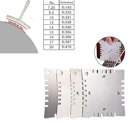 Guitar neck ruler gauge from 61 Piece Guitar Repair Tool Kit With Ruler Gauge And Hex Wrenches, Files, Fingerboard Guard