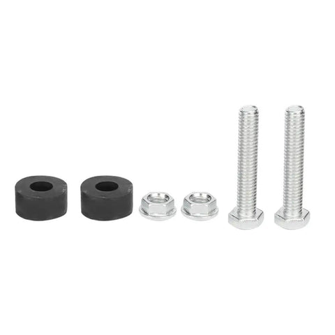 Heavy Duty Hood Adjustment Bumpers Stopper For Your Chevy Nova Or Classic Muscle Car Engine Bay Kit Made With Durable Aluminum Alloy And Rubber To Fix Sagging Prevent Rattling And Keep Gaps Perfect For Daily Cruising Or Show Time Use. Pair of black rubber bumpers, aluminum bolts, and nuts