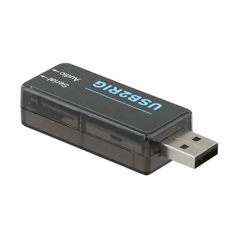 Compact USB Ham Radio Audio Interface With PTT Control For Yaesu And ICOM, showing USB2RIG connector and isolation transformer