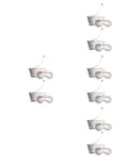 8 Piece Double Wheel Replacement Door Runners For Sliding Windows And Wardrobes Heavy Duty Pulleys in silver color, arranged neatly.