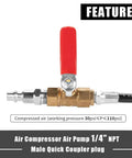 Heavy Duty Engine Air Valve Port Adapter M12 M14 To One Quarter Npt Brass Plug With Thick Rubber Hose For Ls Series V8 Motors Legit Pro Swap Rig Kit with red handle and brass fittings.