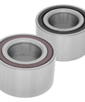 Two Pack Front Wheel Bearing Compatible With 2009 2013 Mazda 6 2.5L 4 Cylinder 2005 2013 Mazda 3 2006 2010 2012 2015 Mazda 5 Front Driver And Passenger Side Replacement WB510102, two cylindrical bearings displayed