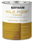 Quart can of Venetian Yellow Milk Paint Finish For Decor And Furniture With A Slick Matte Brushed Look Minimal Prep No Primers