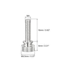 M4x16mm Brass Knurled Thumb Screws Deliver Knockout Grip For Rough Shop Jobs With No Sweat Installation shown with dimensions.