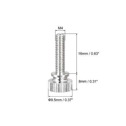 M4x16mm Brass Knurled Thumb Screws Deliver Knockout Grip For Rough Shop Jobs With No Sweat Installation shown with dimensions.