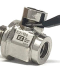 Oil Drain Valve 14mm-1.5 With Removable Hose End Combo For Quick Clean Oil Changes, angled view of brass valve