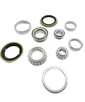 Front Wheel Bearings And Seals Kit Fits Ford Explorer Sport Trac Ranger Mazda B2300 B2500 B3000 B4000 Mercury Mountaineer 1995 Through 2011 Front Wheel Drive Applications Includes Bearings And Seals For Easy Install And Long Lasting Performance, showing various metal bearings and seals on white background.