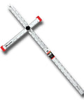 Tough As Nails 48 Inch Aluminum Adjustable Drywall T Square Tool With Fast Adjust Head, showing dual ruled scale and screw lock.