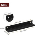 3 Pack 150mm Edge Pull Cabinet Handles Black Aluminum Alloy Back Mount Concealed Pulls for Cabinets and Drawers, size details