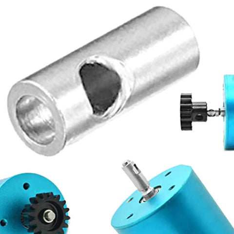 Premium 3 Pack Aluminum Shaft Adapter Sleeve Converts 3.17mm To 5mm For Hobbywing And Hsp Rc Cars Boats, showing close-up of silver sleeve.