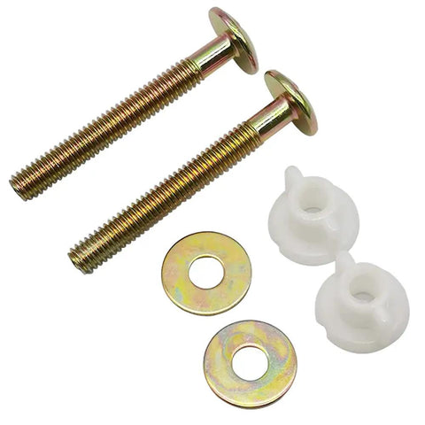 Two Pack Heavy Duty Toilet Seat Screws with Hinge Bolts and Hardware Kit Including Metal Washers and Plastic Nuts Replacement