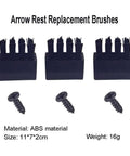 Arrow rest replacement brushes with screws for Archery Capture Style Whisker Biscuit Arrow Rest For Compound And Recurve Bows Black.