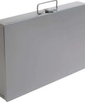 Durable Steel Compartment Box Rack With Four Adjustable Divider Boxes And Large Slide Shelf, side view