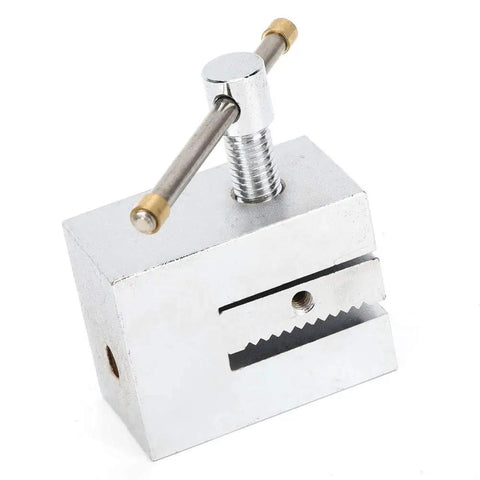 Beefy 500N Tensile Tester Clamp With Stainless Steel Build And 4mm Single Tooth Grip For Cables Electrical Components And Plastic Films Push Pull Force Fixture For Lab Testing, side view