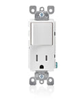 Decora Style Combination Switch And Tamper Resistant Receptacle White T5625W Kid Safe Outlet front view