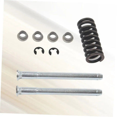 Door Hinge Repair Kit Full Set With Pins Springs And Bushings For Front And Rear Doors DIY Direct Replacement No Drilling Required Easy Install Quick Fix Compatible With Most Cars And Models including assorted components on beige surface