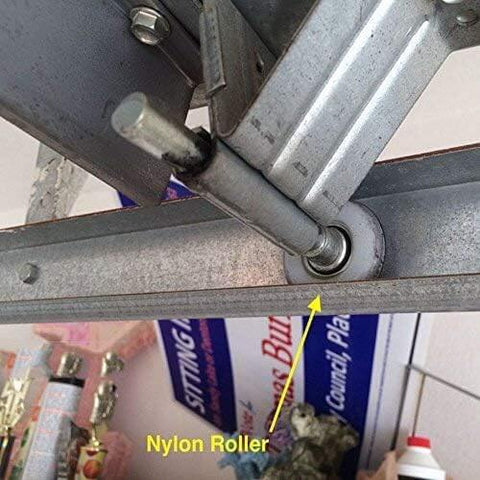 Installed Ultra Quiet Sealed 6200ZZ Nylon Garage Door Rollers Wheel With 11 Ball Bearings 2 Inch Roller 4 Inch Stem