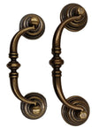 Antique Brass Cabinet Bar Pulls 4 Pack With 4.3 Inch Center To Center Vintage Retro Drawer Handles, Yellow Bronze Finish