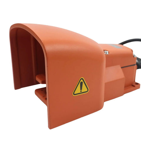 Pro Grade Foot Switch Pedal Replacement For Jlg Boom Lifts, orange control pedal with warning label, plug and play design.