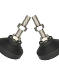 Adjustable Threaded Leveling Feet With Swivel Base For Cabinets, Tables, And Chairs, rust-resistant, close-up view.