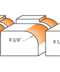Roundover Router Bit Set With 1/4, 3/8, And 1/2 Inch Radii For Frames, Tables, And Countertops, Pro Grade Build With Anti Kickback Orange