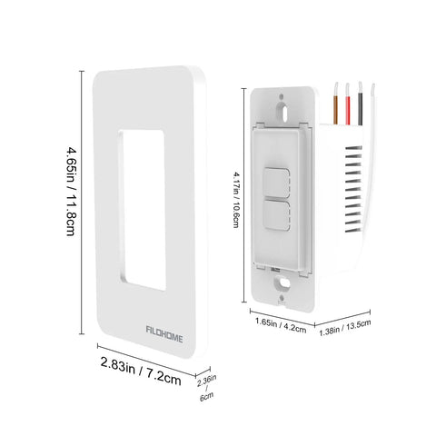 Single Pole Smart Light Switch For Alexa And Google Assistant With 2.4GHz WiFi Neutral Wire Required Remote Voice Control Scheduling