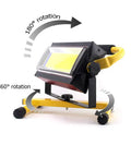 Spot Lighting Led Floodlight Rechargeable 70W Portable Work Light with 360° and 180° adjustable rotation for versatile use.
