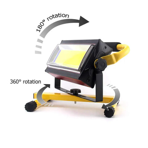 Spot Lighting Led Floodlight Rechargeable 70W Portable Work Light with 360° and 180° adjustable rotation for versatile use.