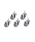 5 Pack 1.5 Inch TPE Stem Casters For Furniture, Universal Wheel Set Chrome-Plated Whisper Quiet And Wear-Resistant