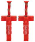 Two Piece Brick Line Puller Set With Leveling Wire Drawer Tool, DIY Friendly, Heavy Duty Masonry Clip Kit for Builders, red color