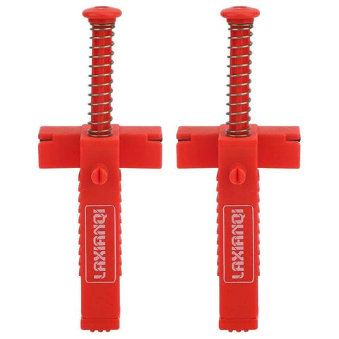 Two Piece Brick Line Puller Set With Leveling Wire Drawer Tool, DIY Friendly, Heavy Duty Masonry Clip Kit for Builders, red color