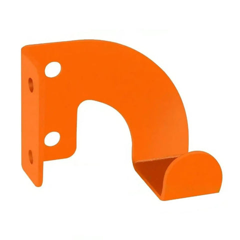 Heavy Duty Iron Power Tool Hanger Wall Mount For Garage And Shed Organization Sturdy Weedeater Holder in bright orange color