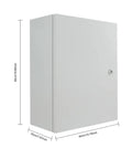 Durable Outdoor Electrical Box Lockable Enclosure, IP55 Waterproof NEMA Steel Case with hinged door, 50cm tall front view