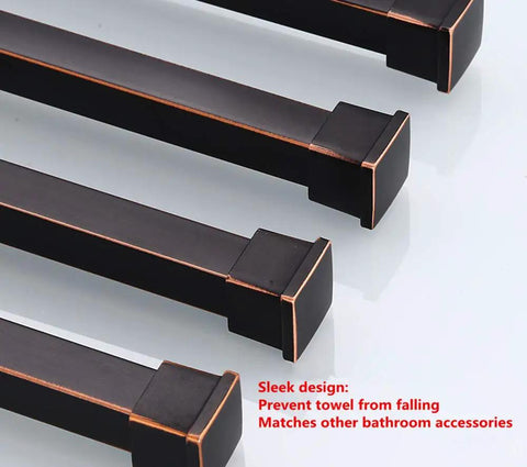 Close-up of Oil Rubbed Bronze 4 Arm Swivel Towel Rack Wall Mount With Hooks For Bathroom Door And Kitchen showing arm design.