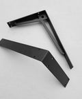 Heavy Duty Black Metal Shelf Brackets Rock Solid Wall Mount Support showing durable, rust-proof construction for easy installation.