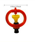 Close-up of 1.93-inch sprinkler head from 10 Set Half Inch Orange Drip Irrigation Kit With Misting Drippers Tubing Connectors And Sprinkler Heads