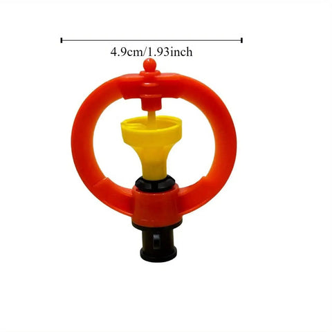 Close-up of 1.93-inch sprinkler head from 10 Set Half Inch Orange Drip Irrigation Kit With Misting Drippers Tubing Connectors And Sprinkler Heads