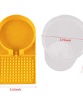 Dimensions of 2 Pack Beekeeping Water Dispenser For Beehive Entrance And Bee Drinking Nest, showing yellow base and clear container.