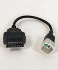 6 Pin To 16 Pin OBD2 Diagnostic Adapter Cable For Motorcycles And Off Road Vehicles With 6 Pin Port, black and silver connectors
