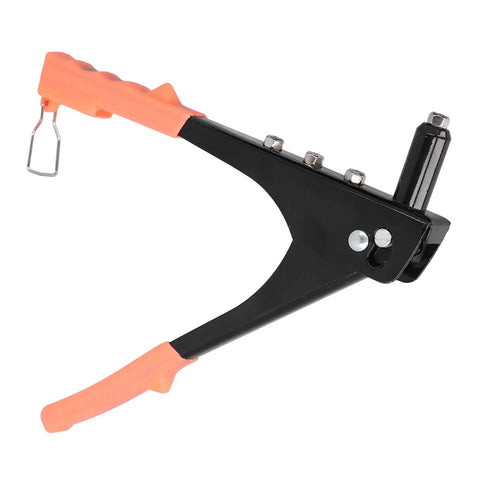 Awesome FTVOGUE Rivet Manual Hand Tool Kit Featuring Alloy Steel Gun With 200 Cup Head Fasteners In 2 4mm 3 2mm 4mm And 4 8mm Sizes Perfect For Auto Repair Sheet Metal Work Home Assembly And Pipelines Making Projects A Total Breeze. manual rivet gun with orange PVC handles and multiple nosepieces