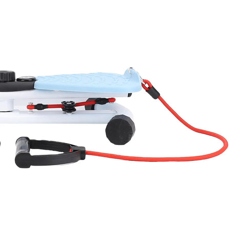 Quiet Waist Twisting Machine For Home Workouts With Rope And High Load Capacity Disc in blue with red resistance handle