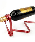 Rustic Iron Wine Bottle Holder Rack With Ribbon Accents For Cabinet And Table Display Dope Stable Shelving Bracket That Keeps Bottles Neat