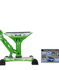 Beefy Heavy Duty Lift Stand For Dirt Bikes And Mini Riders 500 Lb Capacity Carbon Steel Construction with Green Sticker Pack
