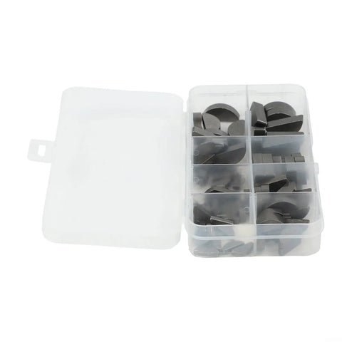 Half Moon Keys Set Carbon Steel Keyway And Key Stock Kit With Storage Box open showing 80-piece assortment for automotive use