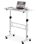 Mobile Standing Desk On Wheels With Height Adjustable Range 31 To 43 Inches, 32 Inch Desktop Surface For Home Office And Conference Rooms