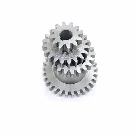 2 Speed Hi Low Metal Double Gear Set For CJ0618 Series Mini Lathe Metal Cutting Machine Durable 45 Carbon Steel Module M2.25 Precision Gearing For DIY Shop Projects, stacked gears