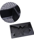 Butterfly Shaped Paving Mold For Garden Paths And Walkways, Reusable Concrete Stepping Stone Mold, black plastic, close-up view